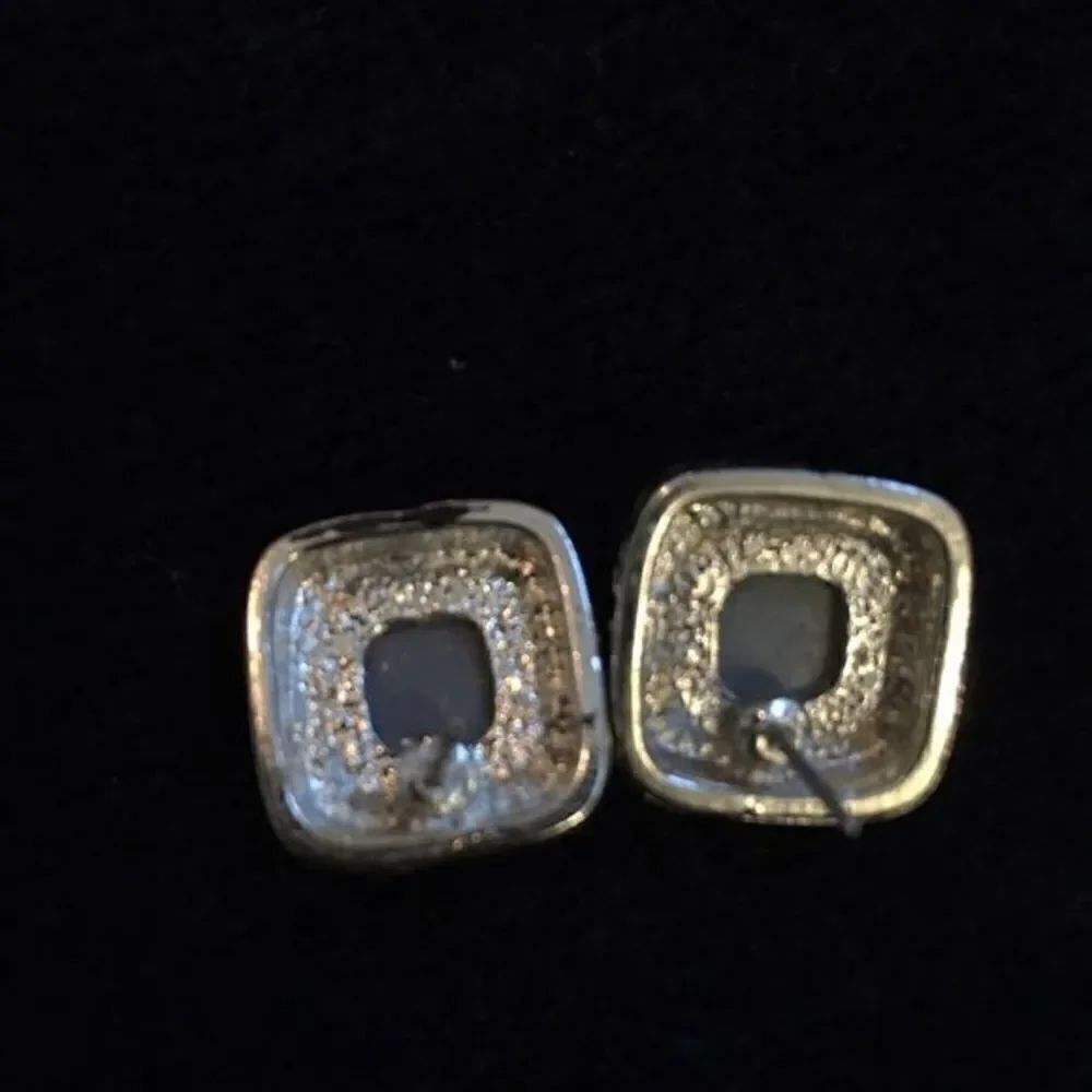 Silver Crystal Square Earring Backs - Picture 3 of 12